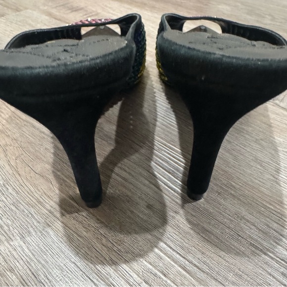 Kurt Geiger Regent Point Rainbow Embellished Crystal Ombré Mule Heels - Picture 7 of 16